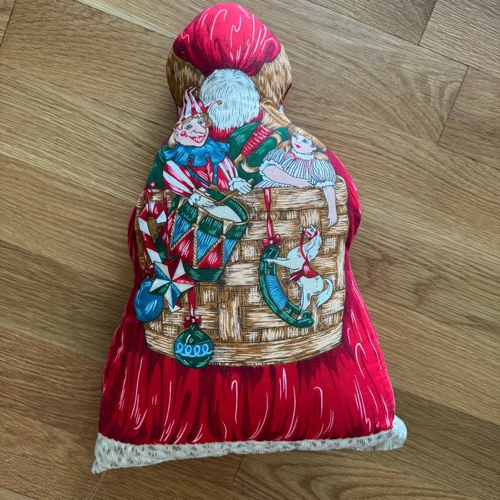 Vintage Stuffed Fabric Santa Father Christmas St Nicholas Old Fashioned pillow